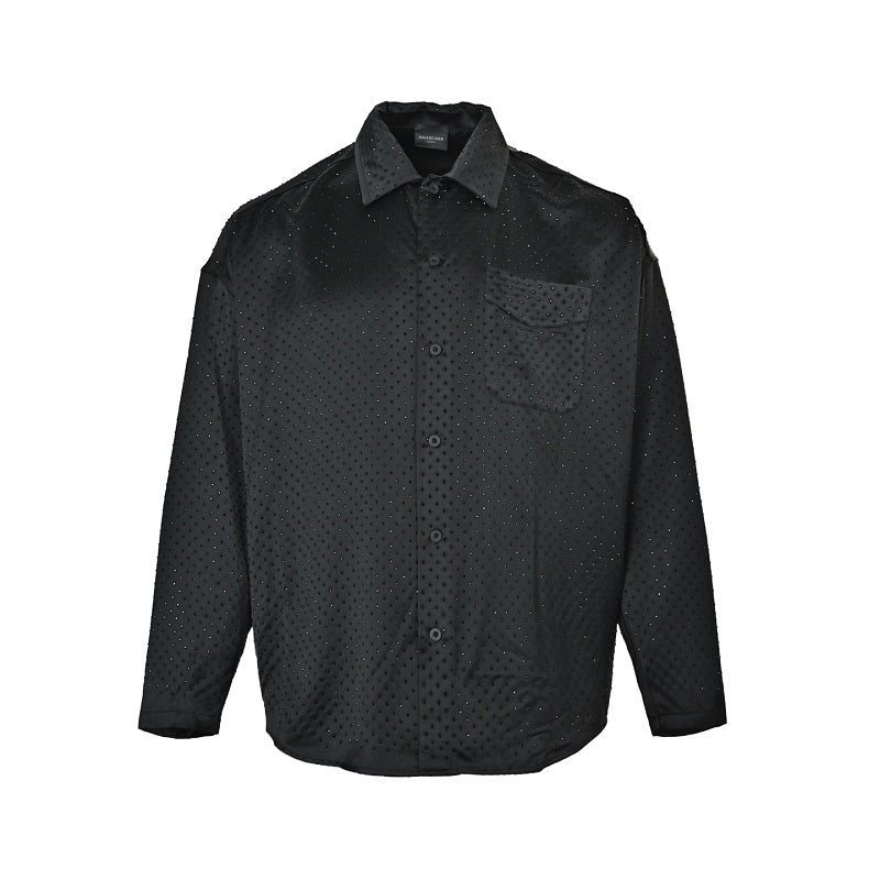 Exclusive Balenciaga Cotton Shirt with Glass-Fiber Trim — S — Front View