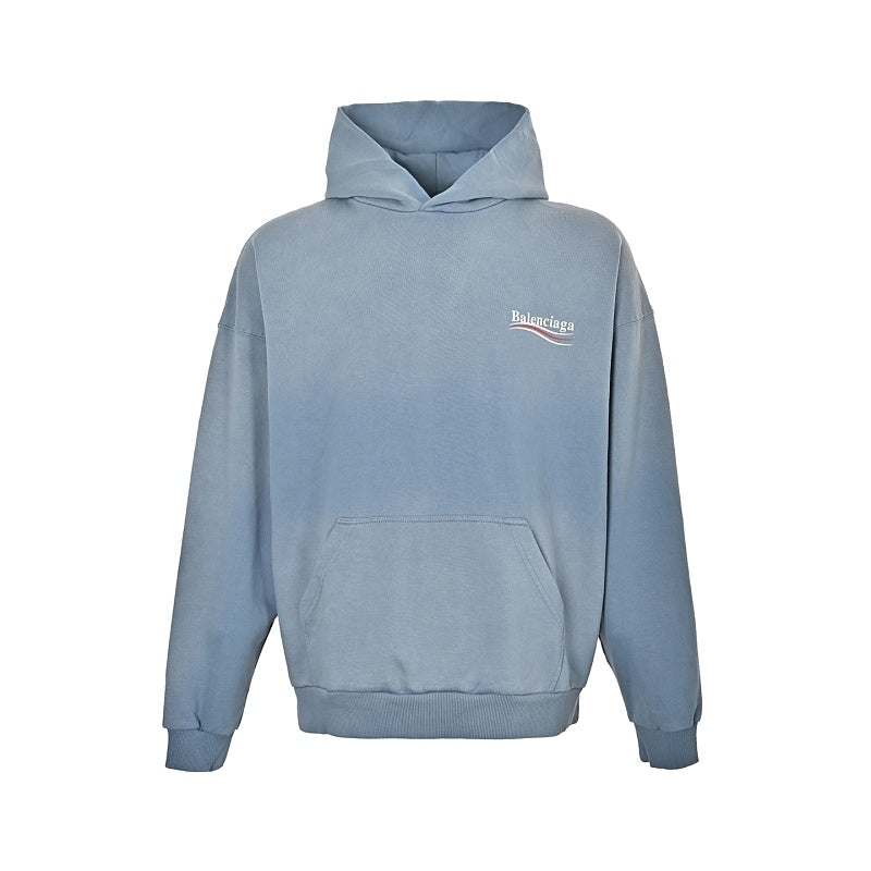 Exclusive Balenciaga Print Unisex Cotton Hoodie — S — Front View
