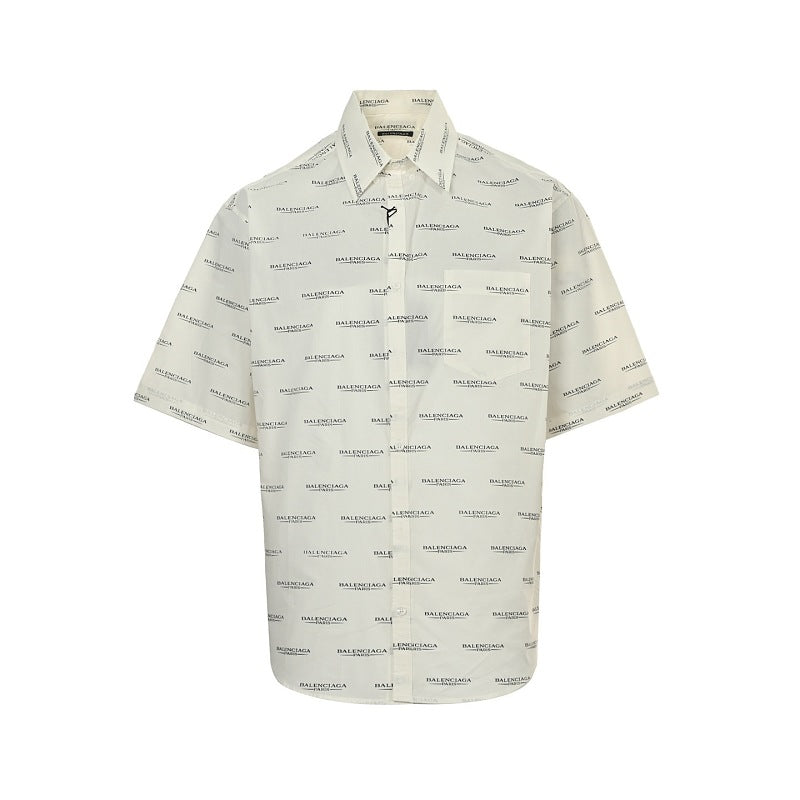 Exclusive Balenciaga Cotton Shirt with Glass Fibre Trim — 46 — Front View