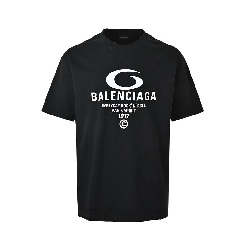 Exclusive Balenciaga Cotton T-Shirt with Glass Fibre Trim — Pink — Size XS — Front View