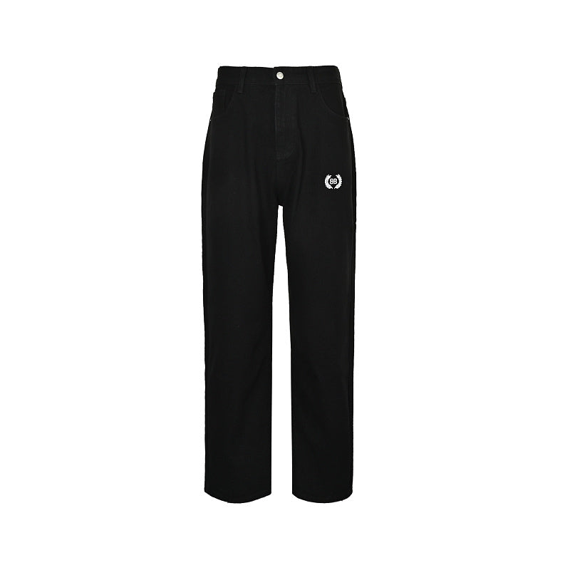 Exclusive Balenciaga Glass-Fibre Trim Cotton Pants — Blue — Size 30 — Front View