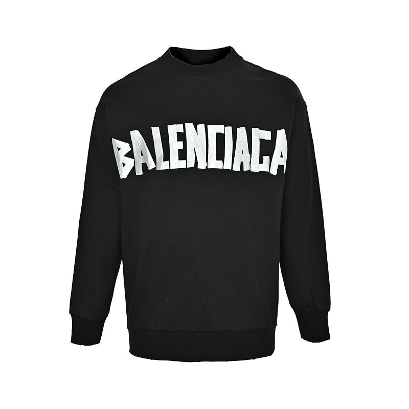 Exclusive Balenciaga Logo Print Unisex Cotton Hoodie — XS — Front View