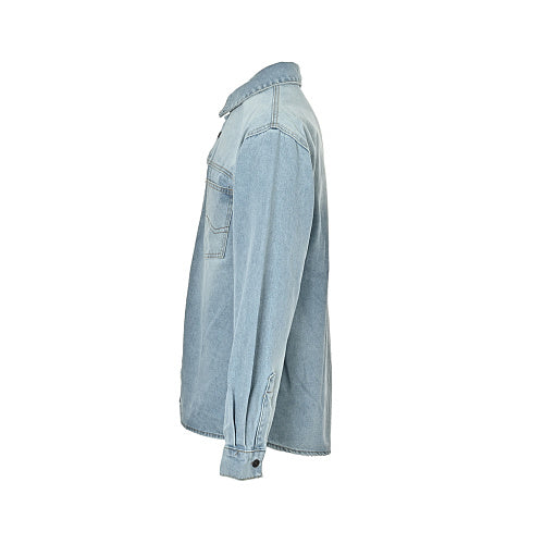 Exclusive Balenciaga Cotton Shirt - Glass Fibre Trim Button-Up — 1 — Side View