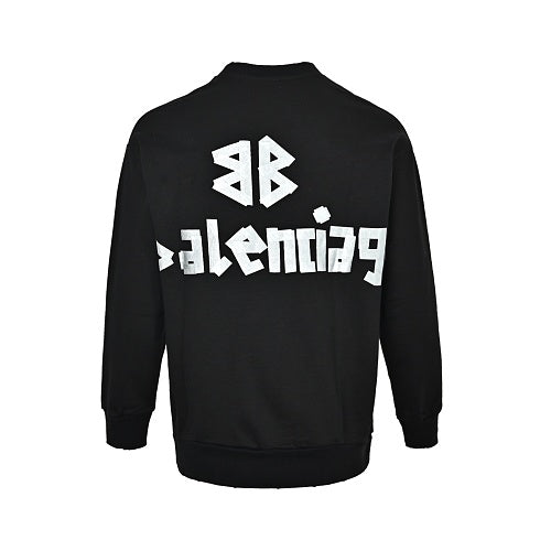 Exclusive Balenciaga Logo Print Unisex Cotton Hoodie — XS — Back View