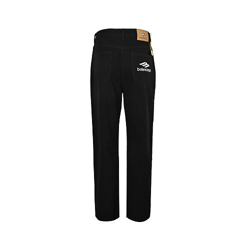 Exclusive Balenciaga Glass-Fibre Trim Cotton Pants — Blue — Size 30 — Back View