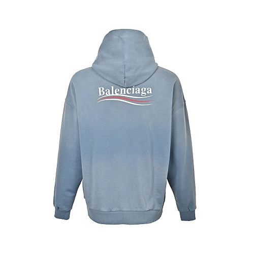Exclusive Balenciaga Print Unisex Cotton Hoodie — S — Back View