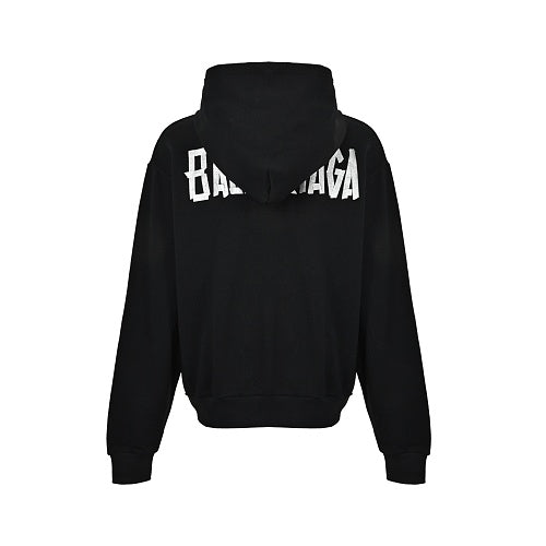 Exclusive Balenciaga Print Couples Cotton Hoodie — XS — Back View