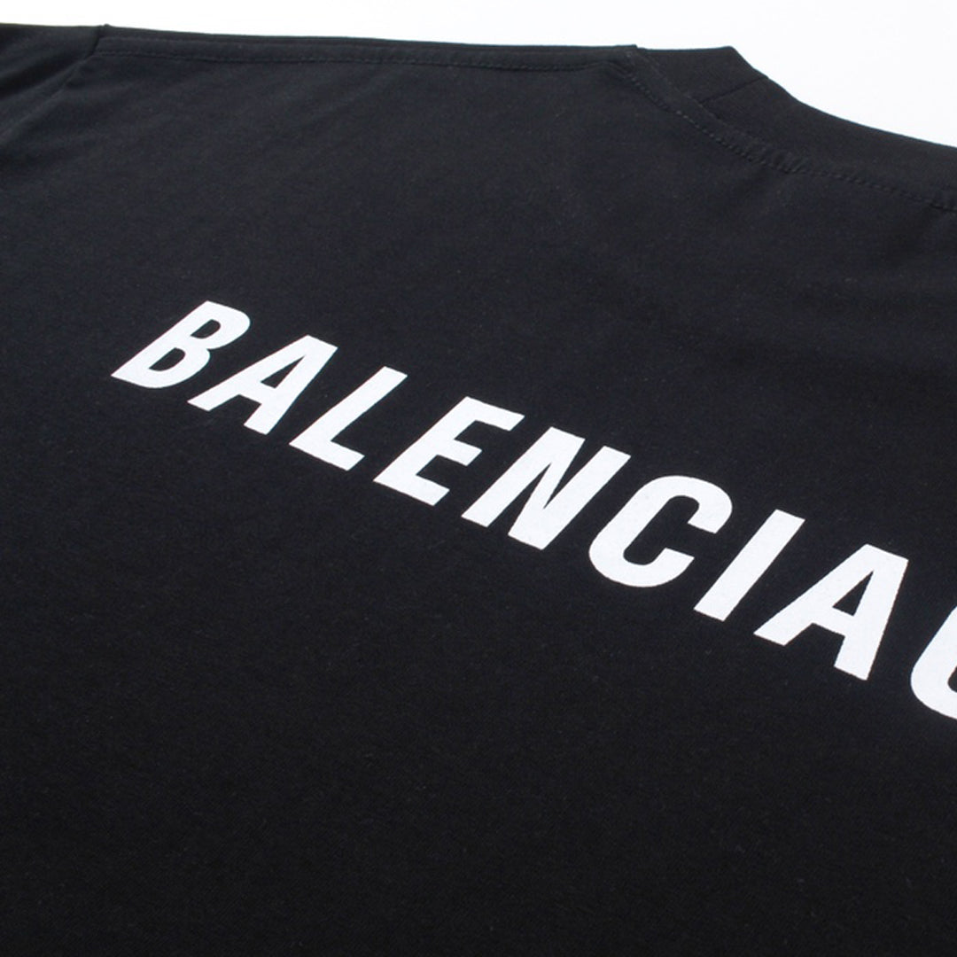 Exclusive Balenciaga  Classic LOGO T-shirt — Black — Size XS — Back View