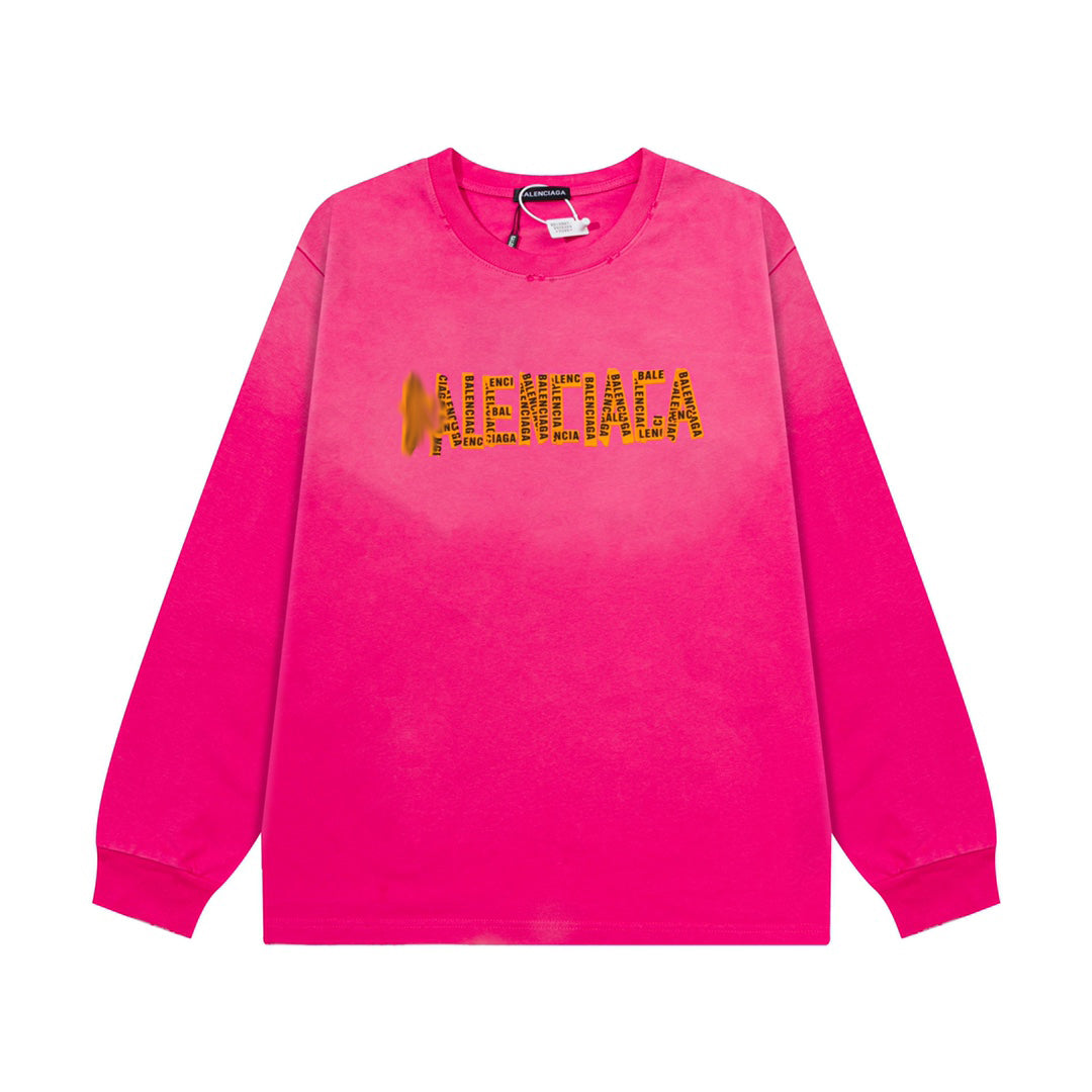 Exclusive Balenciaga  Couples Print Sweatshirt — Gray — Size S — Back View