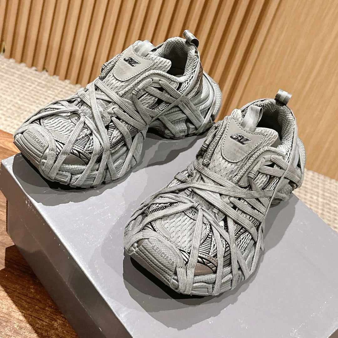 Exclusive Balenciaga Distressed Vintage Couple's Style Shoe — Style 1 — Size 36 — Back View