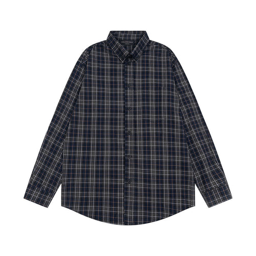 Exclusive 2025SS Plaid Long-Sleeve Shirt — S — Front View
