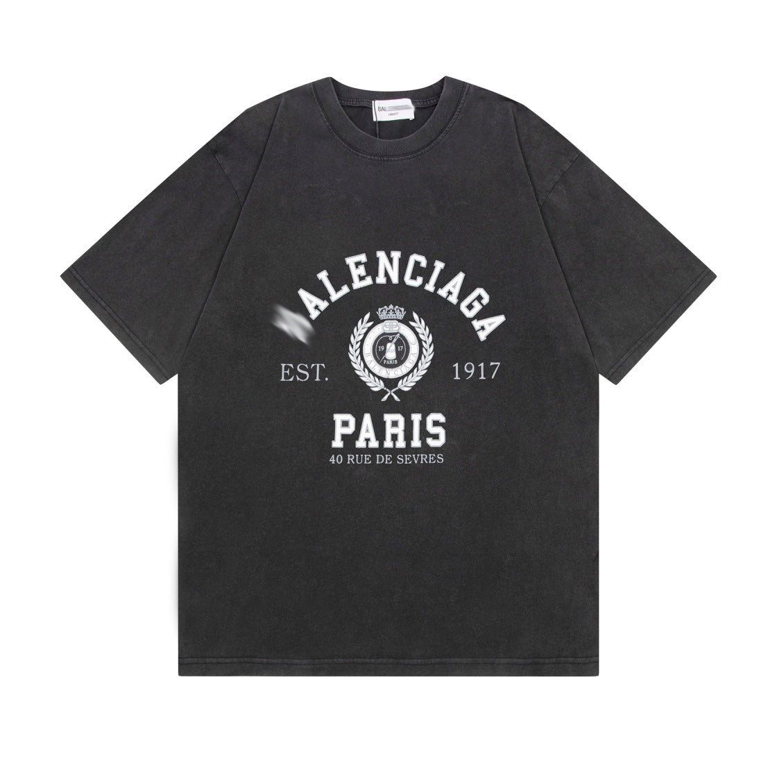 Exclusive Balenciaga Classic Vintage T-shirt — Black — Size XS — Front View