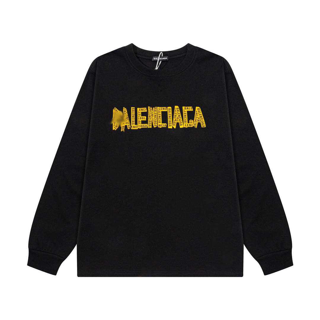 Exclusive Balenciaga  Couples Print Sweatshirt — Gray — Size S — Front View