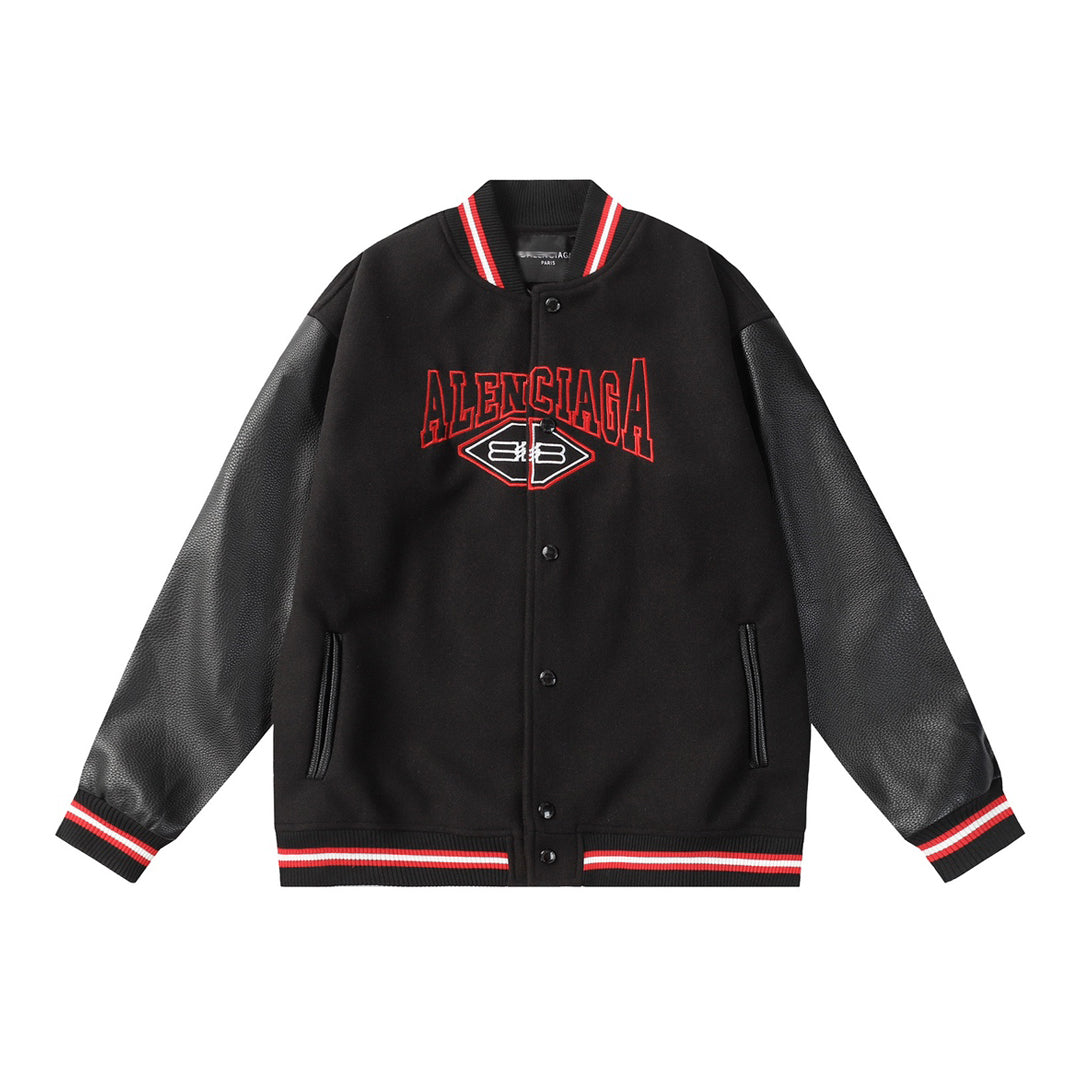 Exclusive Balenciaga Men Baseball Jacket — M — Front View