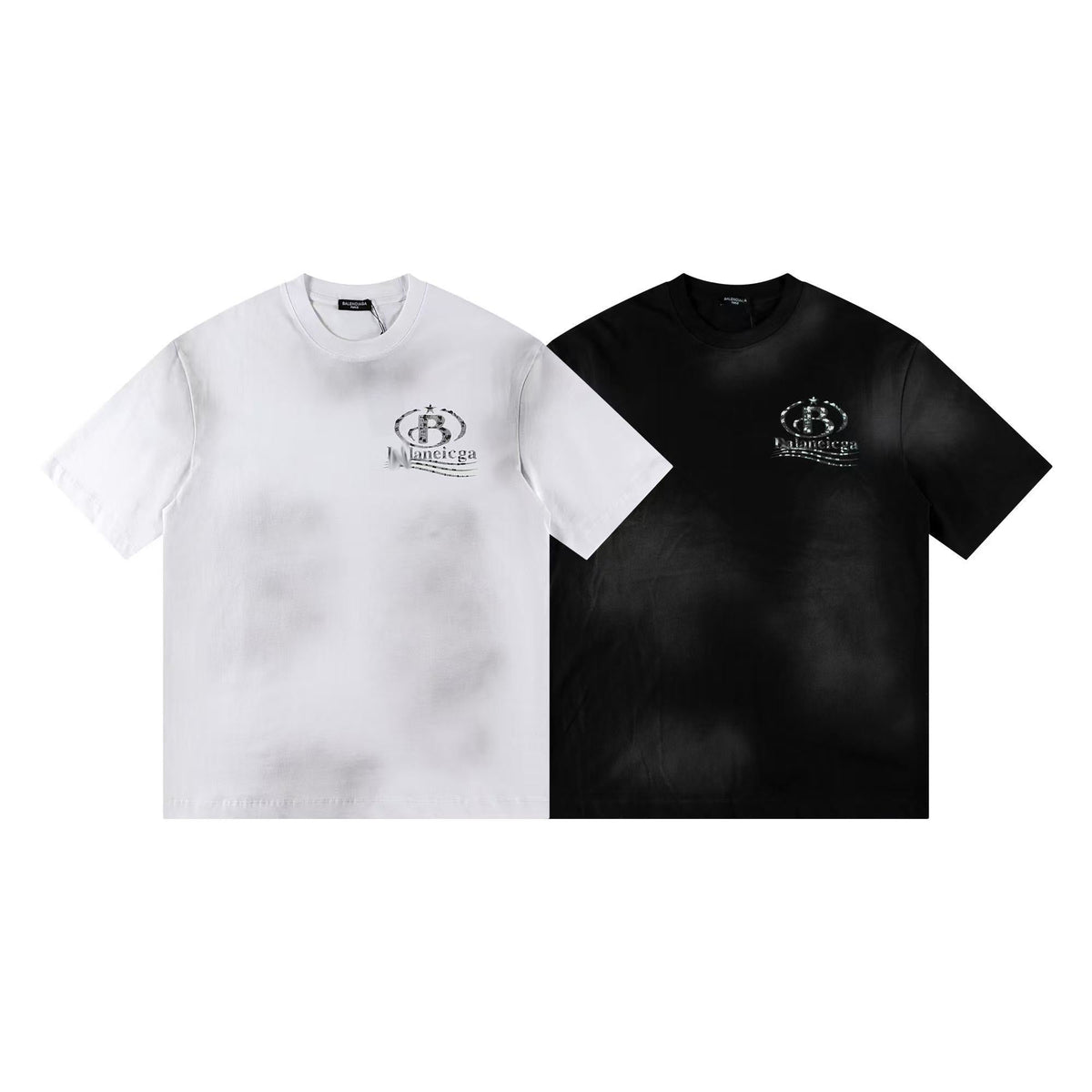 Exclusive Balenciaga Distressed T-shirt — Black — Size S — Front View