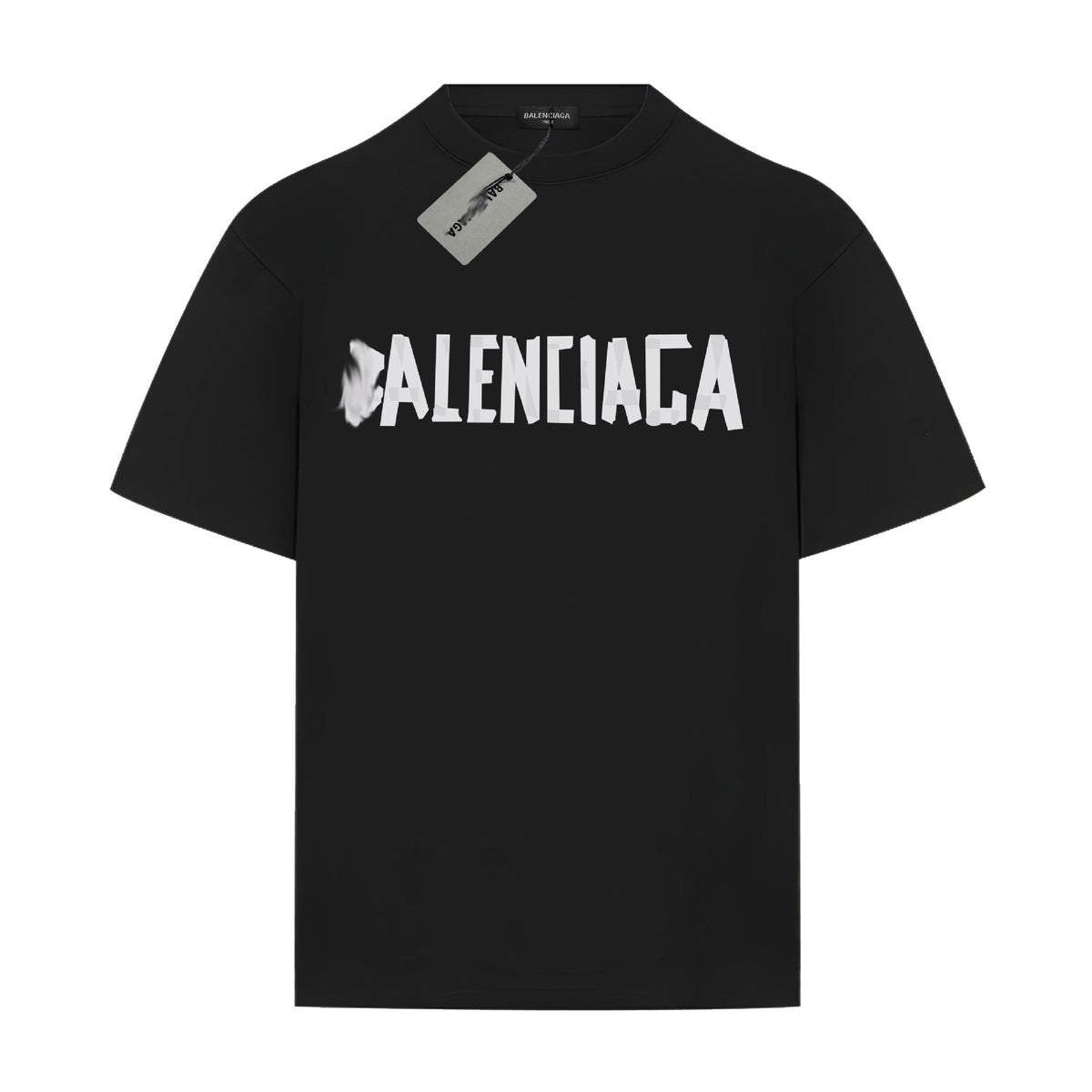 Exclusive Balenciaga  Printed LOGO T-shirt — Black — Size XS — Front View