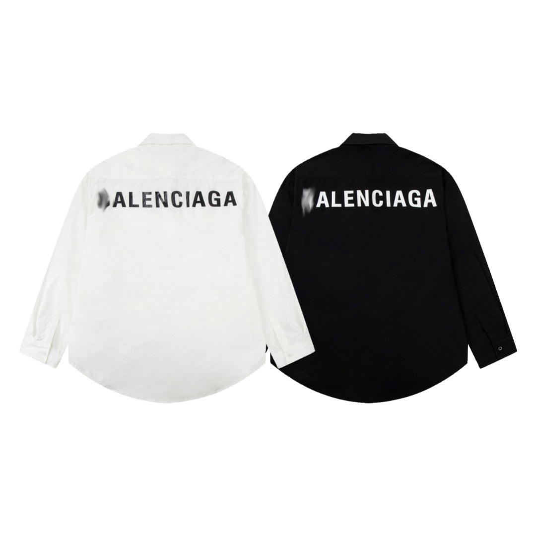 Exclusive 2025SS New Lettering LOGO Shirt — Black — Size XS — Front View