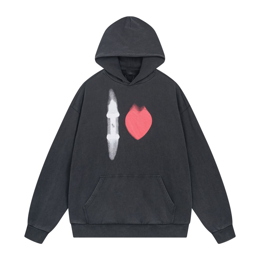 Exclusive Balenciaga Couples Print Hoodie — White — Size XS — Front View