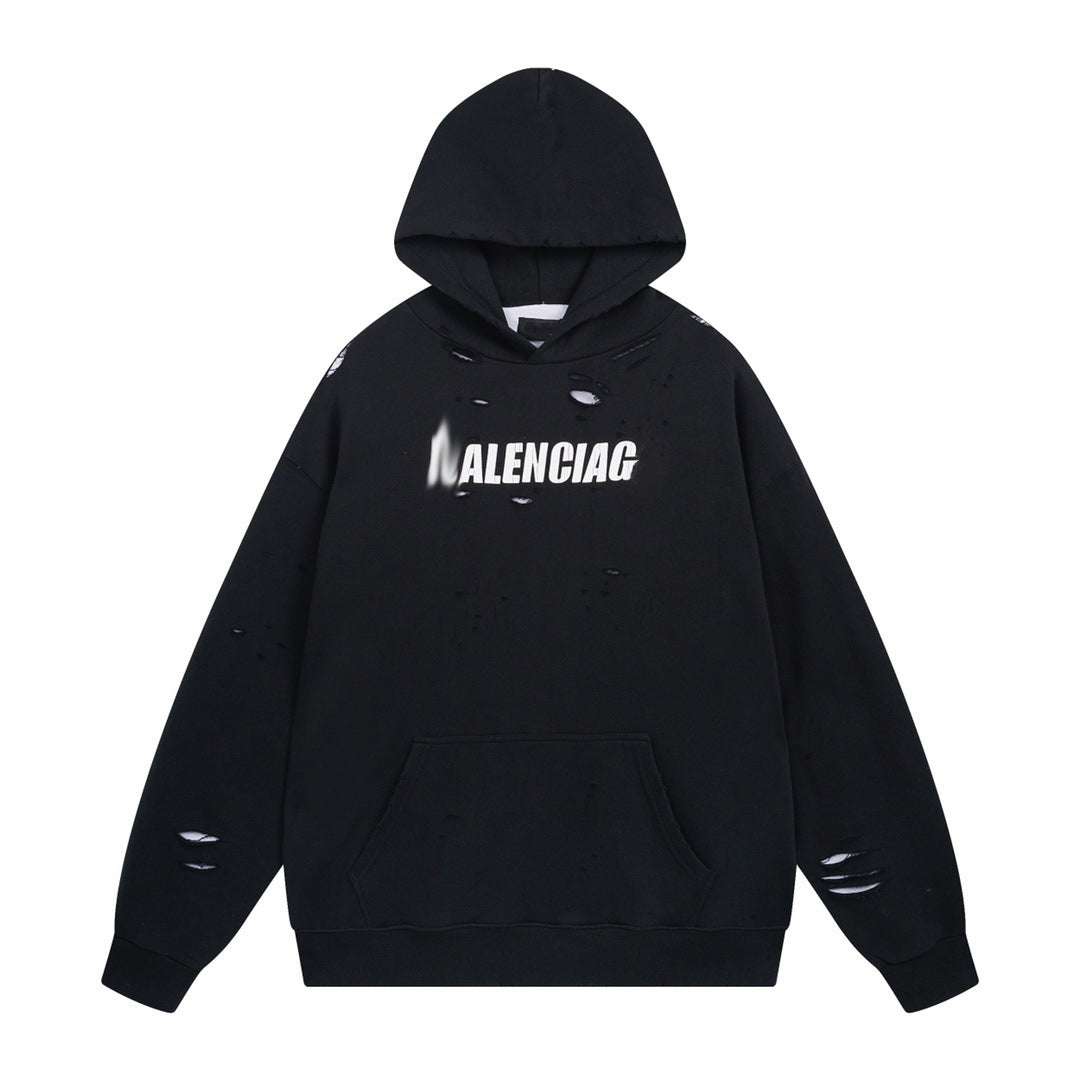 Exclusive Balenciaga Couples Hoodie — Black — Size XS — Front View