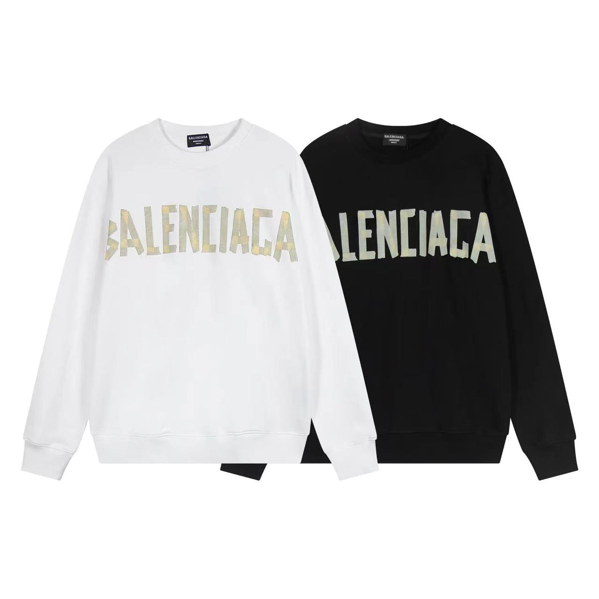 Exclusive Balenciaga Men's Crew Neck Hoodie — White — Size M — Front View