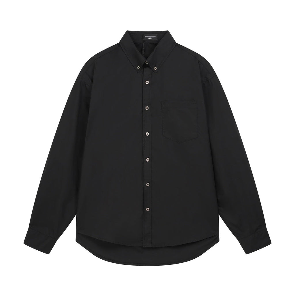 Exclusive 2025SS Classic LOGO Shirt — Black — Size S — Side View