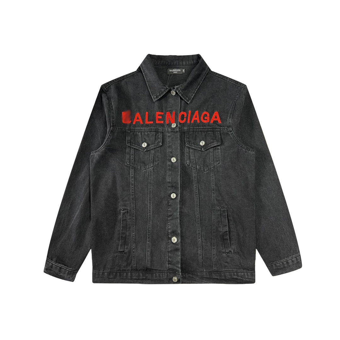 Exclusive Balenciaga 2025SS Embroidery Jacket — Blue — Size M — Top View