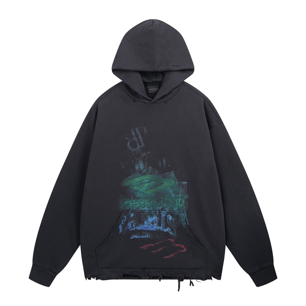 Exclusive Balenciaga Men's Distressed Hoodie — XS — Front View
