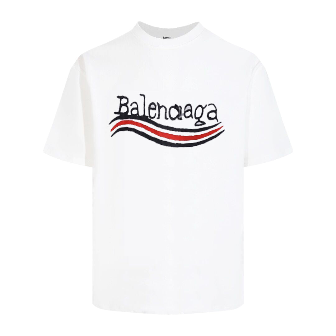 Exclusive Balenciaga Fashionable Casual T-shirt — Black — Size XS — Back View