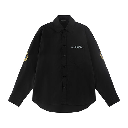 Exclusive 2025SS Long-Sleeve Shirt Shirt — Black — Size S — Front View