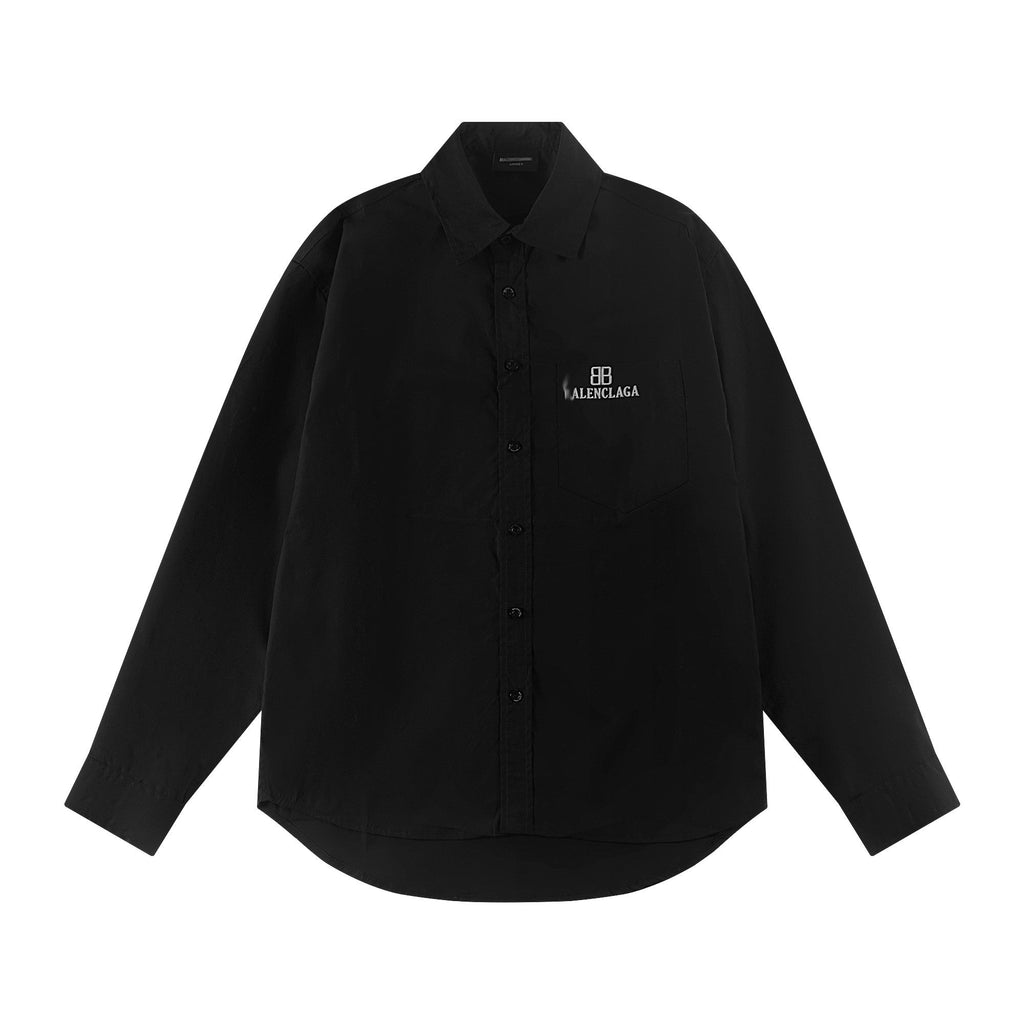 Exclusive 2025SS Lettering LOGO Shirt — Black — Size XS — Front View