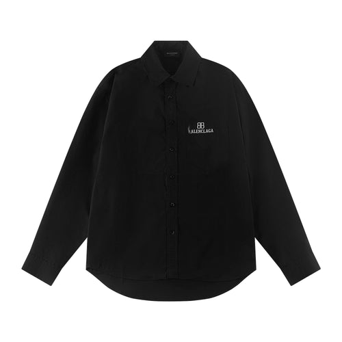 Exclusive 2025SS Lettering LOGO Shirt — Black — Size XS — Front View