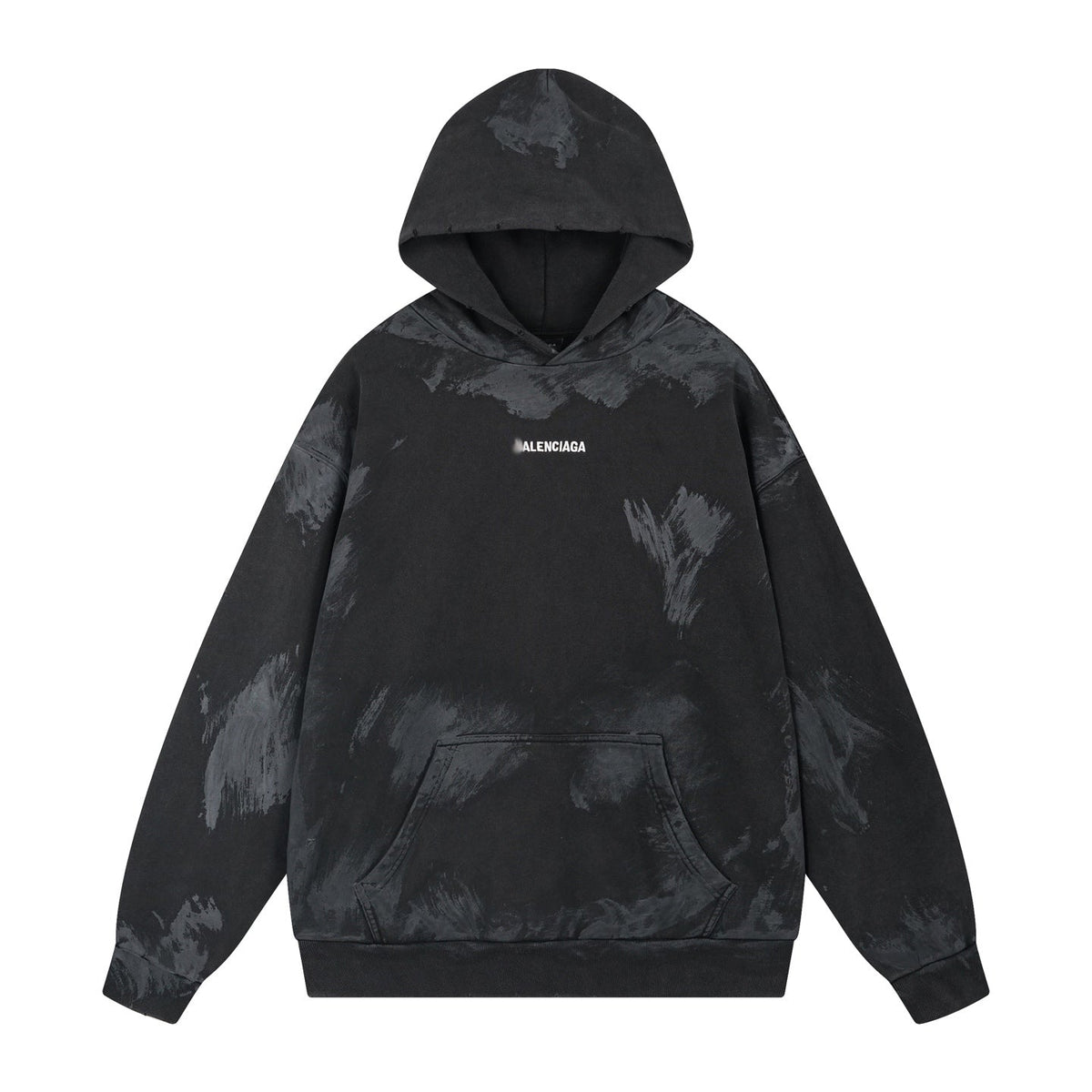 Exclusive Balenciaga Print LOGO Hoodie — XS — Front View