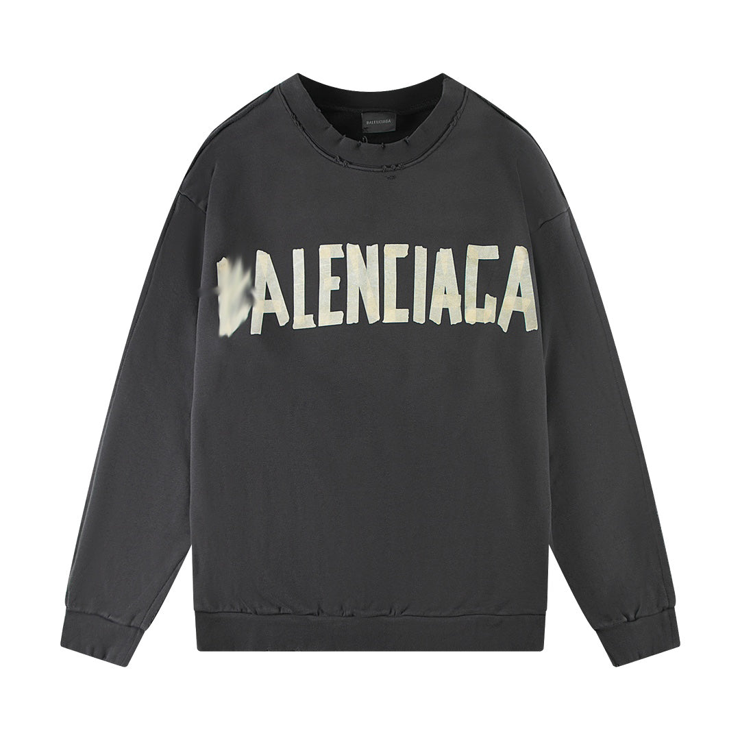 Exclusive Balenciaga Distressed Couples Sweatshirt — XS — Front View