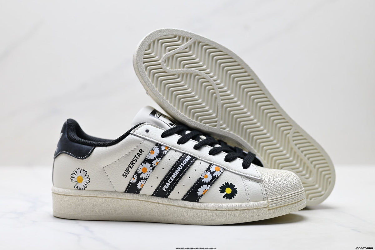 Exclusive Adidas Shell Toe DIY Custom Low-Top Sneakers — EU 36 / US M4 / W5.5 / 23CM — Back View