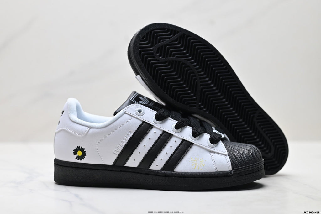 Exclusive Adidas  Classic Black & White Superstar Sneakers — EU 36 / US M4 / W5.5 / 23CM — Back View