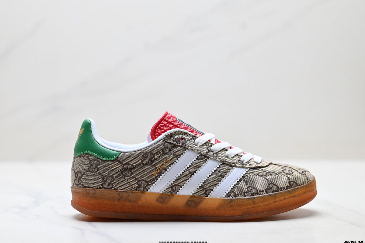 Exclusive Adidas Originals Samba GG Monogram Brown Sneakers — EU 36 / US M4 / W5.5 / 23CM — Lifestyle View