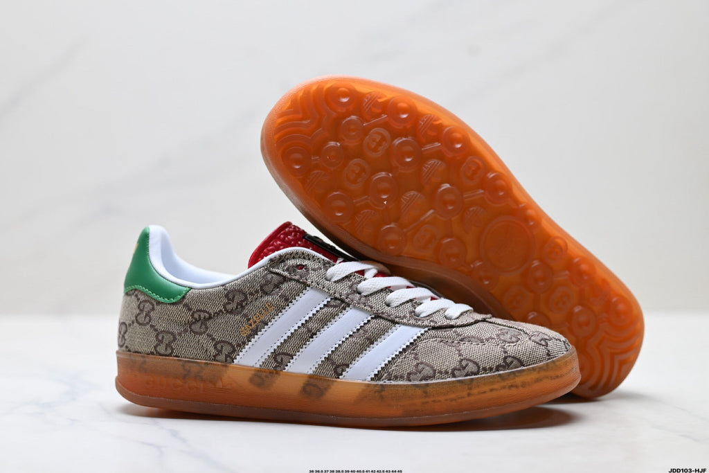 Exclusive Adidas Originals Samba GG Monogram Brown Sneakers — EU 36 / US M4 / W5.5 / 23CM — Back View