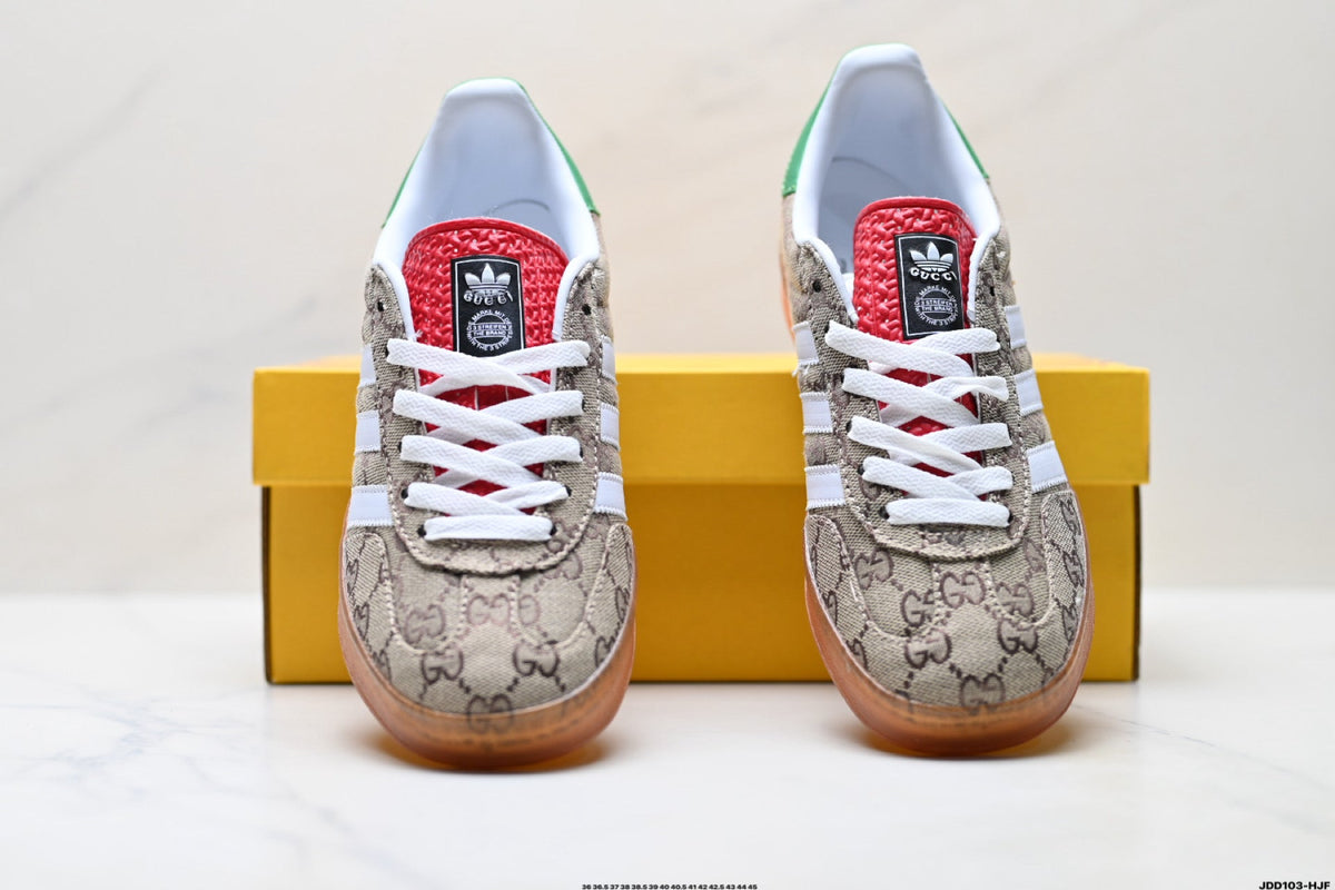 Exclusive Adidas Originals Samba GG Monogram Brown Sneakers — EU 36 / US M4 / W5.5 / 23CM — Detail View