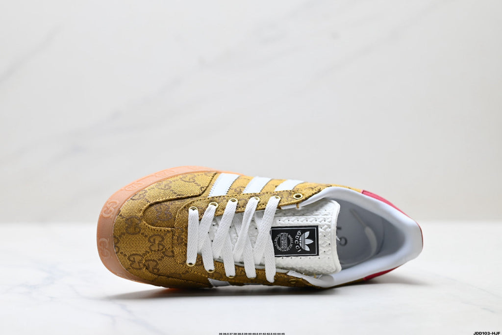Exclusive Adidas Originals Samba GG Monogram Gold Brown Sneakers — EU 36 / US M4 / W5.5 / 23CM — Alternate View 7