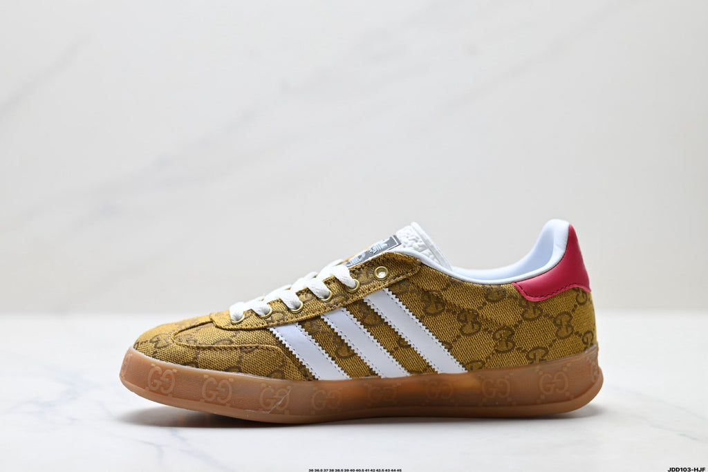 Exclusive Adidas Originals Samba GG Monogram Gold Brown Sneakers — EU 36 / US M4 / W5.5 / 23CM — Alternate View 8