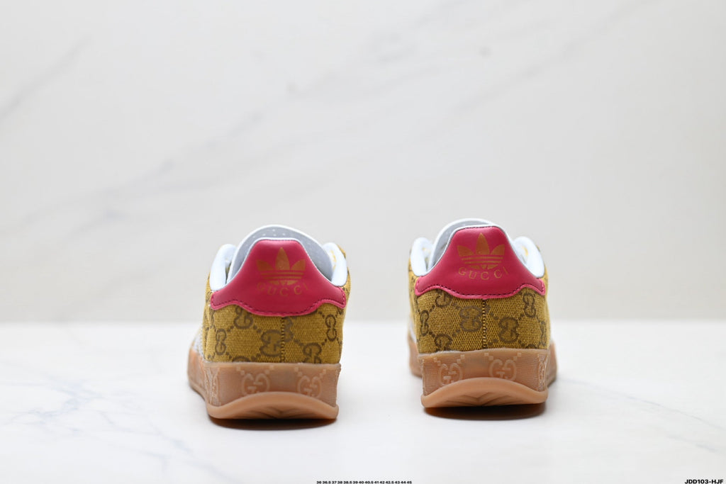 Exclusive Adidas Originals Samba GG Monogram Gold Brown Sneakers — EU 36 / US M4 / W5.5 / 23CM — Alternate View 9