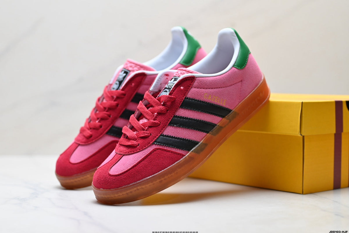Exclusive Adidas Originals Gazelle Pink Black Gum Sneakers — EU 36 / US M4 / W5.5 / 23CM — Side View