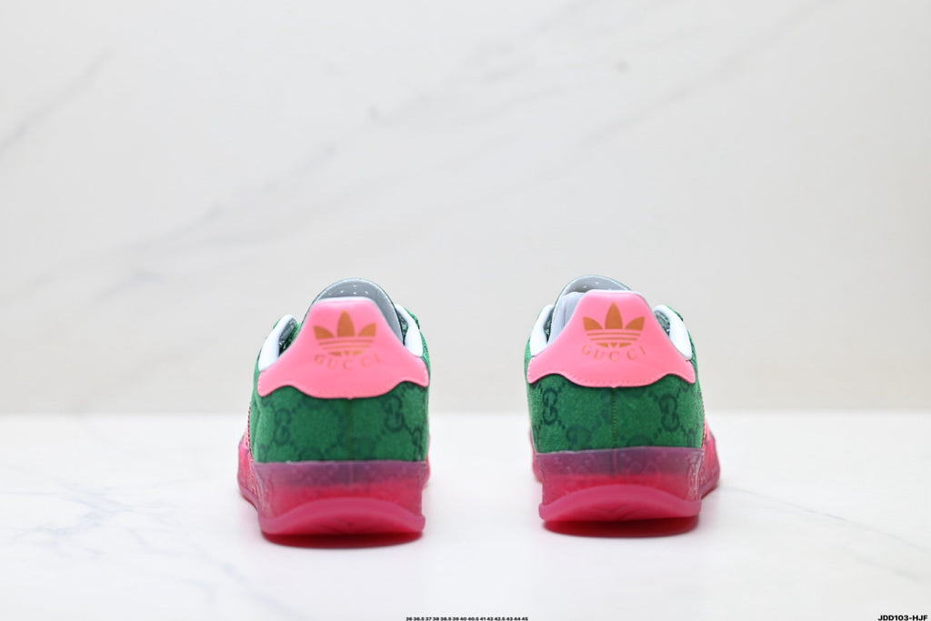 Exclusive Adidas Originals Gazelle GG Monogram Green Pink Sneakers — EU 36 / US M4 / W5.5 / 23CM — Alternate View 9