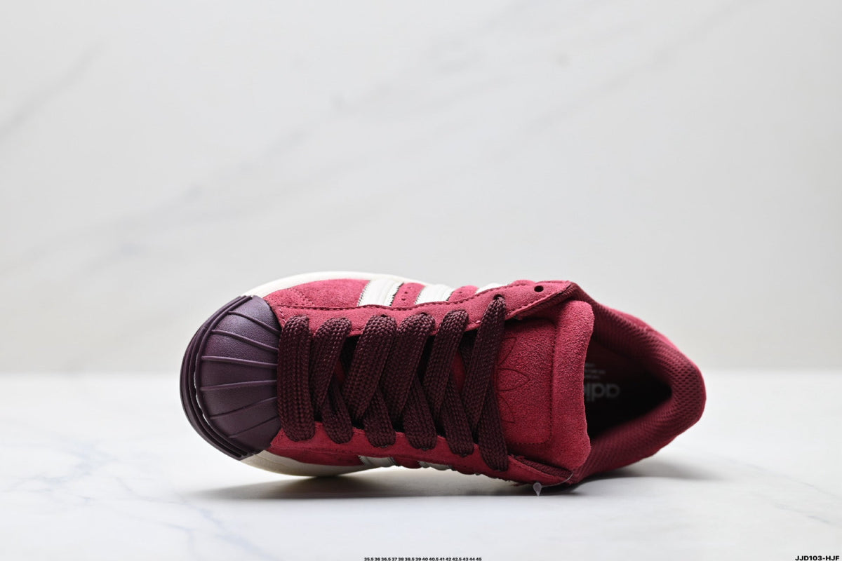 Exclusive Adidas Originals Superstar Platform Burgundy Suede Sneakers — EU 36 / US M4 / W5.5 / 23CM — Alternate View 7