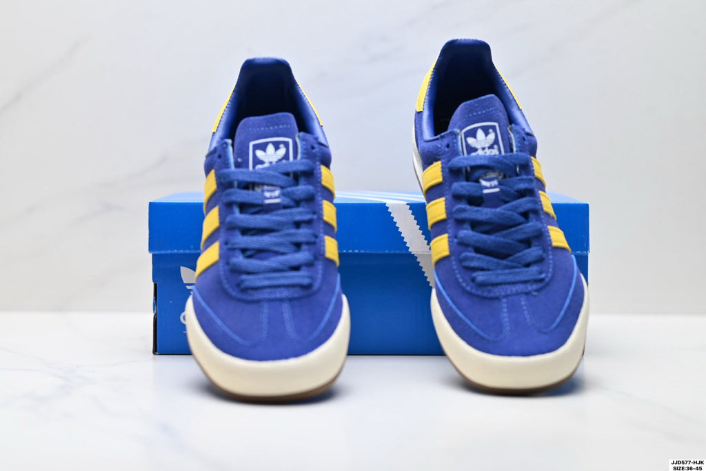 Exclusive Adidas Jeans Classic Suede Sneakers – Blue Yellow Casual Lifestyle Shoes — EU 36 / US M4 / W5.5 / 23CM — Detail View