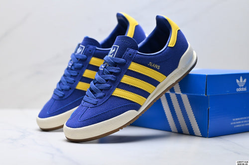 Exclusive Adidas Jeans Classic Suede Sneakers – Blue Yellow Casual Lifestyle Shoes — EU 36 / US M4 / W5.5 / 23CM — Side View