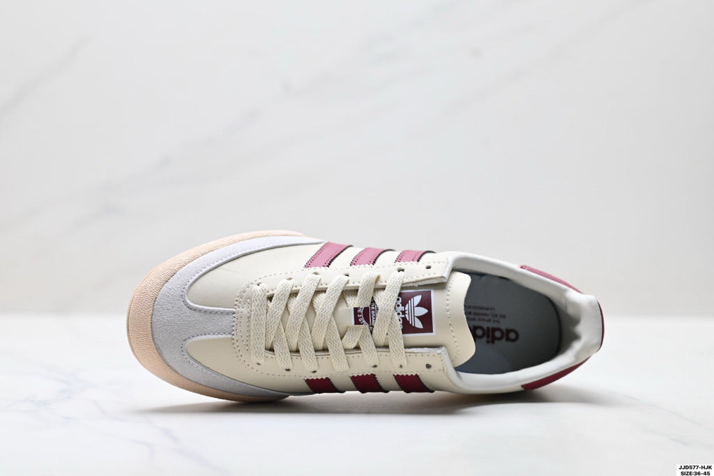 Exclusive Adidas Jeans Off White Burgundy Sneakers – Classic Retro Lifestyle Shoes — EU 36 / US M4 / W5.5 / 23CM — Alternate View 7