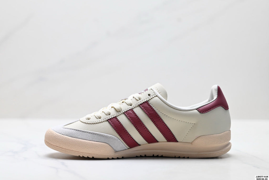 Exclusive Adidas Jeans Off White Burgundy Sneakers – Classic Retro Lifestyle Shoes — EU 36 / US M4 / W5.5 / 23CM — Alternate View 8
