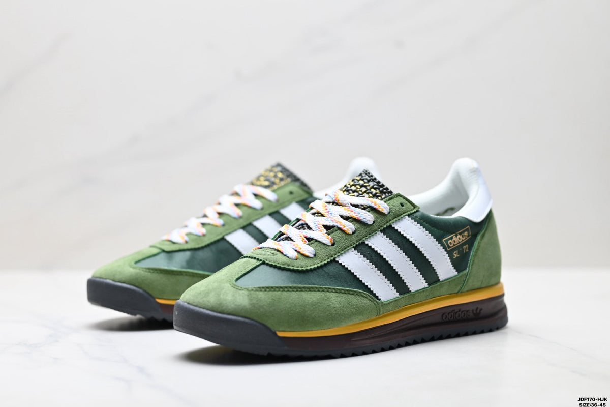 Exclusive Adidas SL 72 Green Retro Sneakers — EU 36 / US M4 / W5.5 / 23CM — Top View