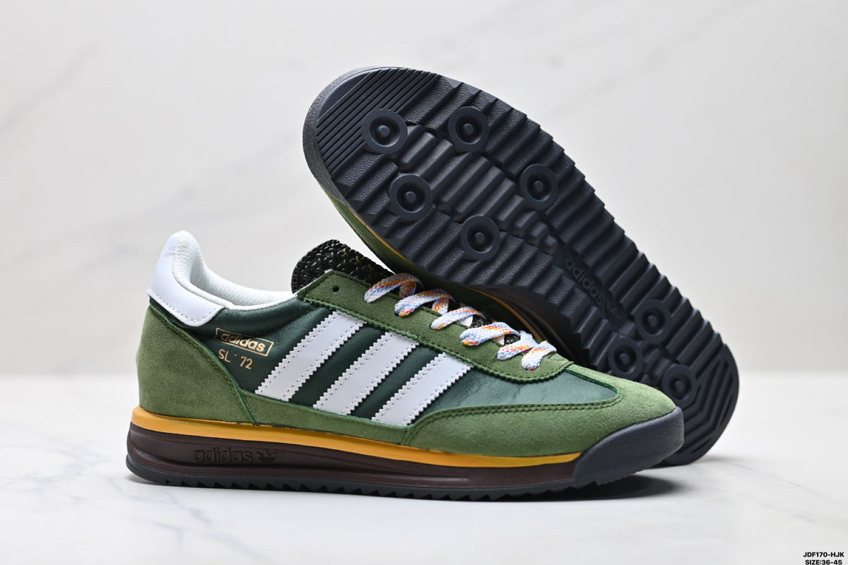 Exclusive Adidas SL 72 Green Retro Sneakers — EU 36 / US M4 / W5.5 / 23CM — Back View